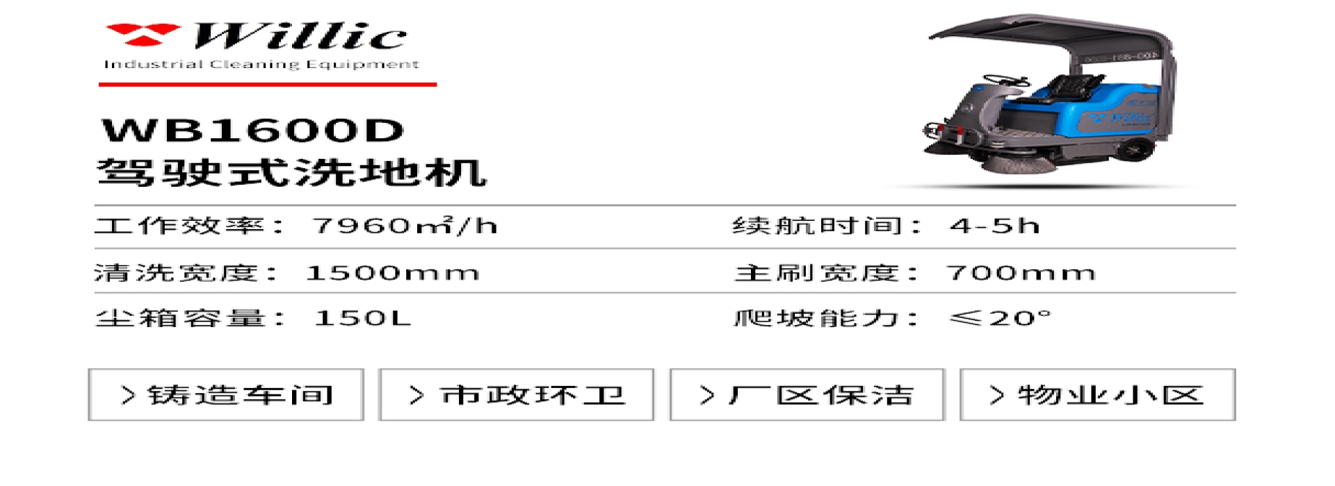 駕駛式掃地機WS1600D