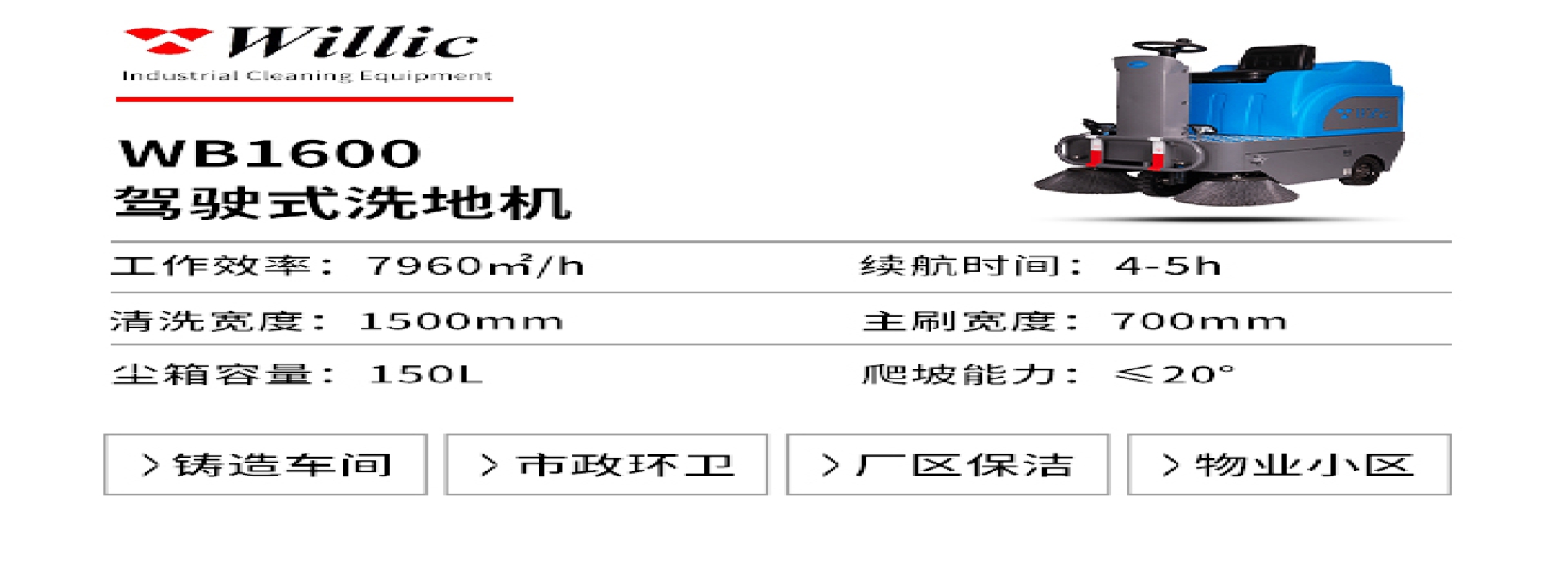駕駛式掃地機WS1600